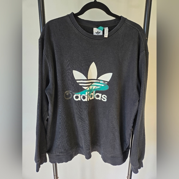 adidas Other - Adidas Black Crew Sweatshirt Men Size Large